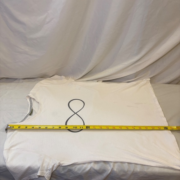 Organic Women White T-shirt Infinity Sign Size Large - Picture 6 of 8